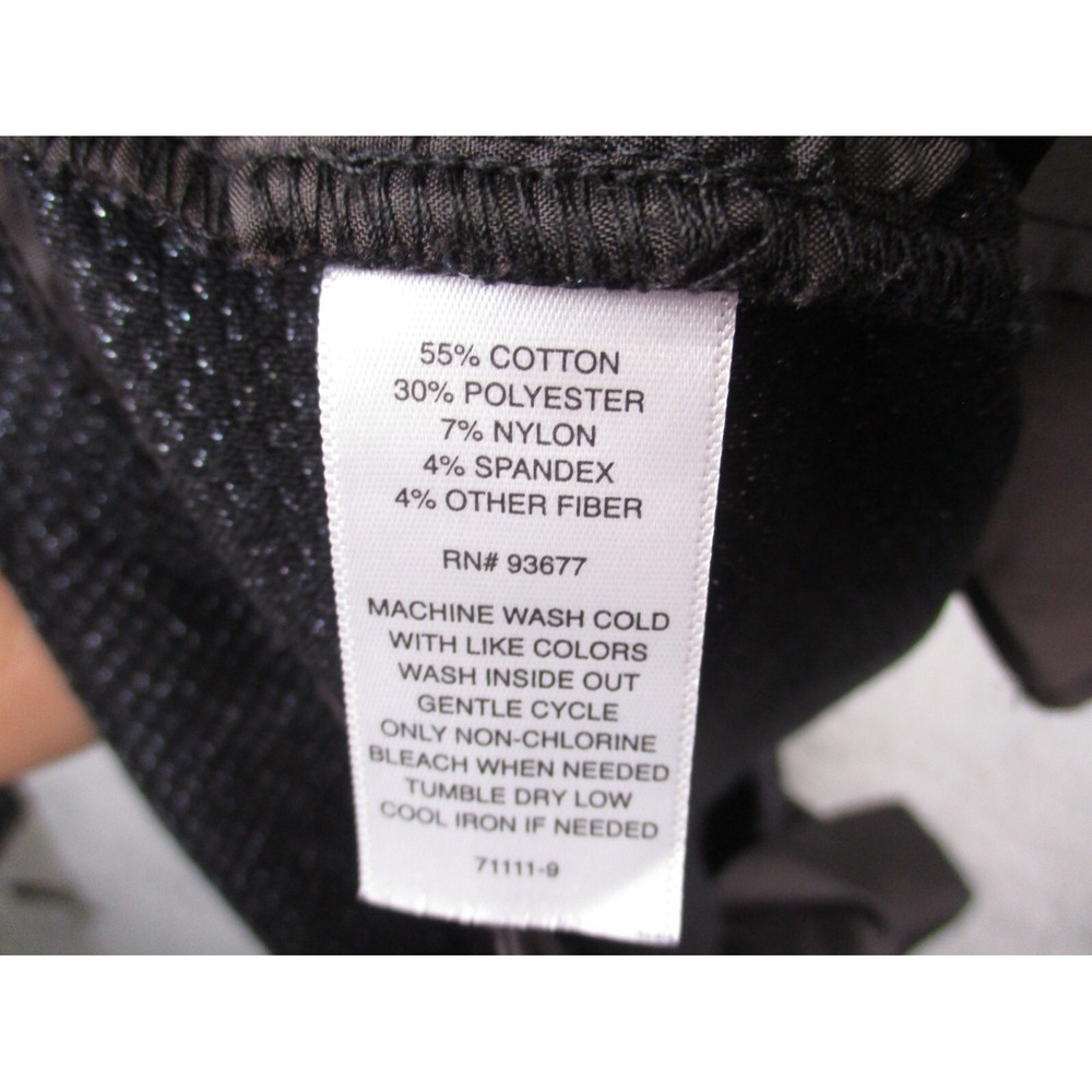Liz Claiborne Women's Pants Size 12 Black Sparkle Textured Ankle Slim Tapered St - Picture 6 of 6